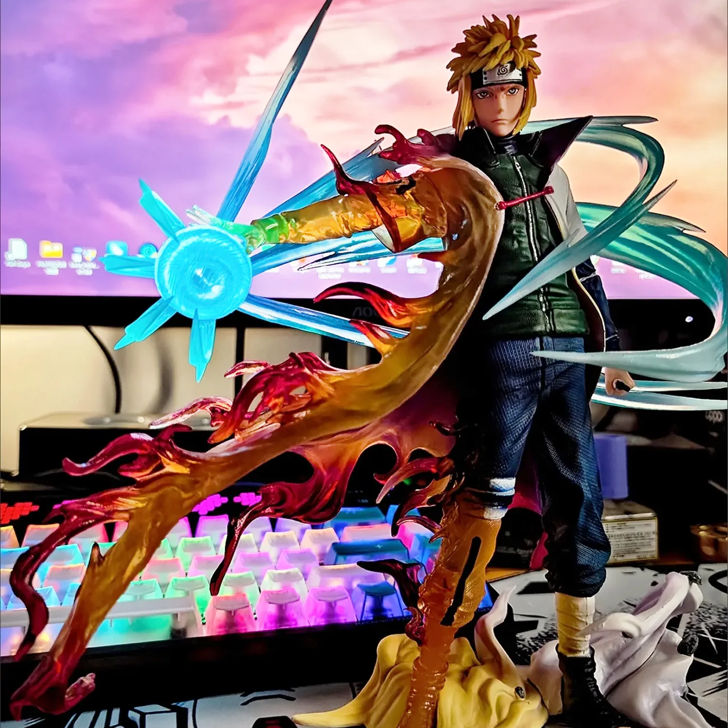 

32cm Naruto Figures Namikaze Minato Anime Figure Evil Gk Four Generations Figurine Pvc Statue Model Doll Collectible Toys Gifts