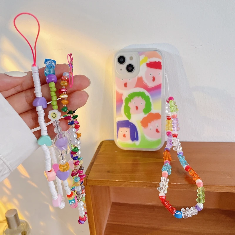 

Trendy Stone Pearl Beads Mobile Phone Chain Women Girls Cellphone Strap Anti-Lost Lanyard Hanging Cord Jewelry Bracelet Keychain