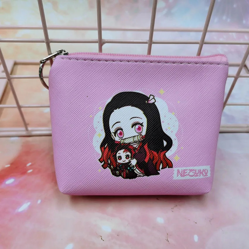 Anime Demon Slayer Kimetsu No Yaiba Coin Wallet Cosplay Kamado Nezuko Purse Canvas Penny Purse Coin Bag Coins Storage Bag