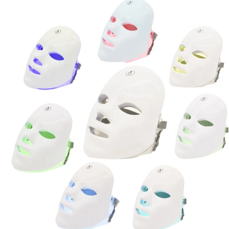 

USB Charge 7Colors LED Facial Mask Photon Therapy Skin Rejuvenation Anti Acne Wrinkle Removal Skin Care Mask Skin Brightening