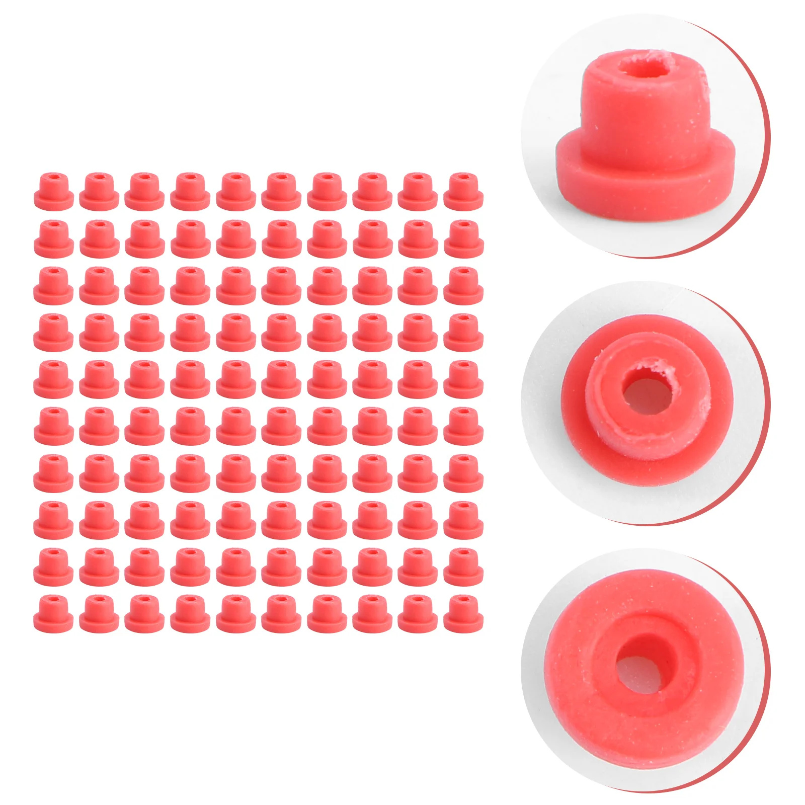 

Rubber Grommets Machine Grommets Pad For Armature Bar 100pcs ( Red )