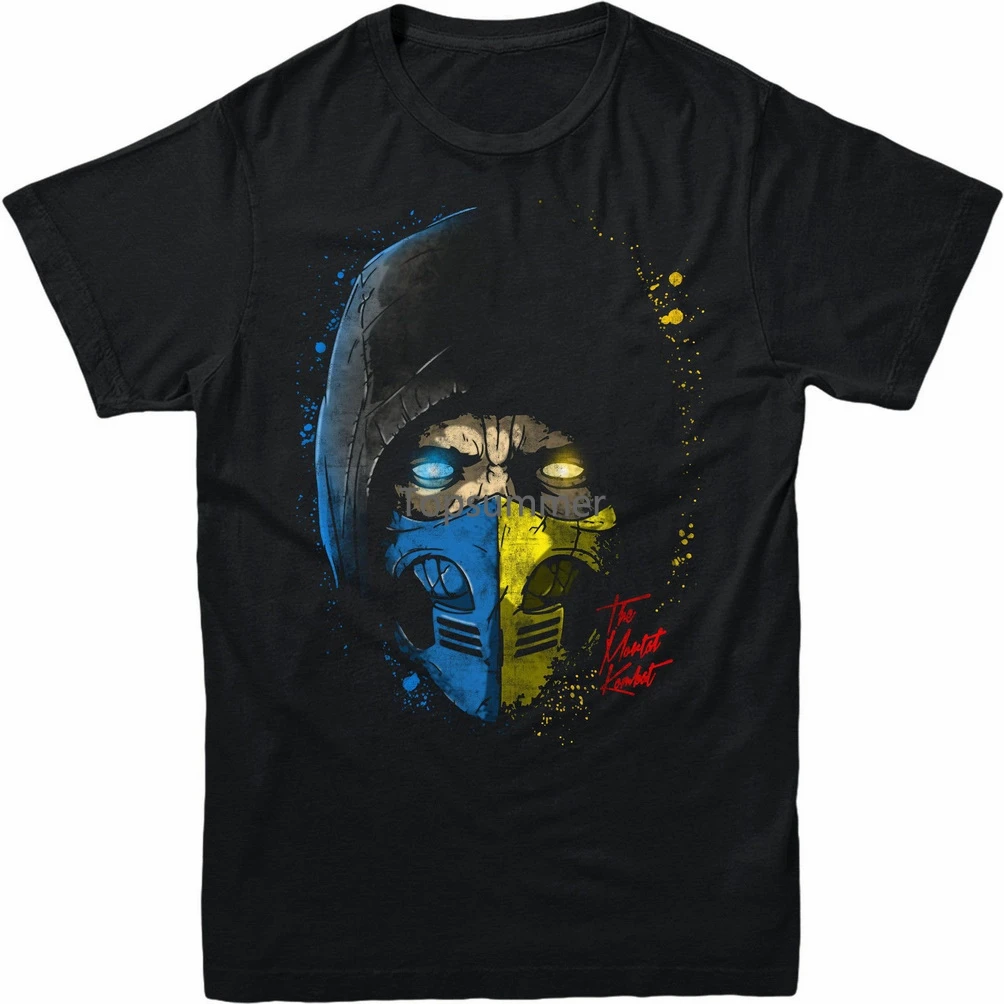 

Mortal Kombat T-Shirt Subzero Scorpion Half Face Spoof Gift Adult & Kids Tee Top Full-Figured Tee Shirt