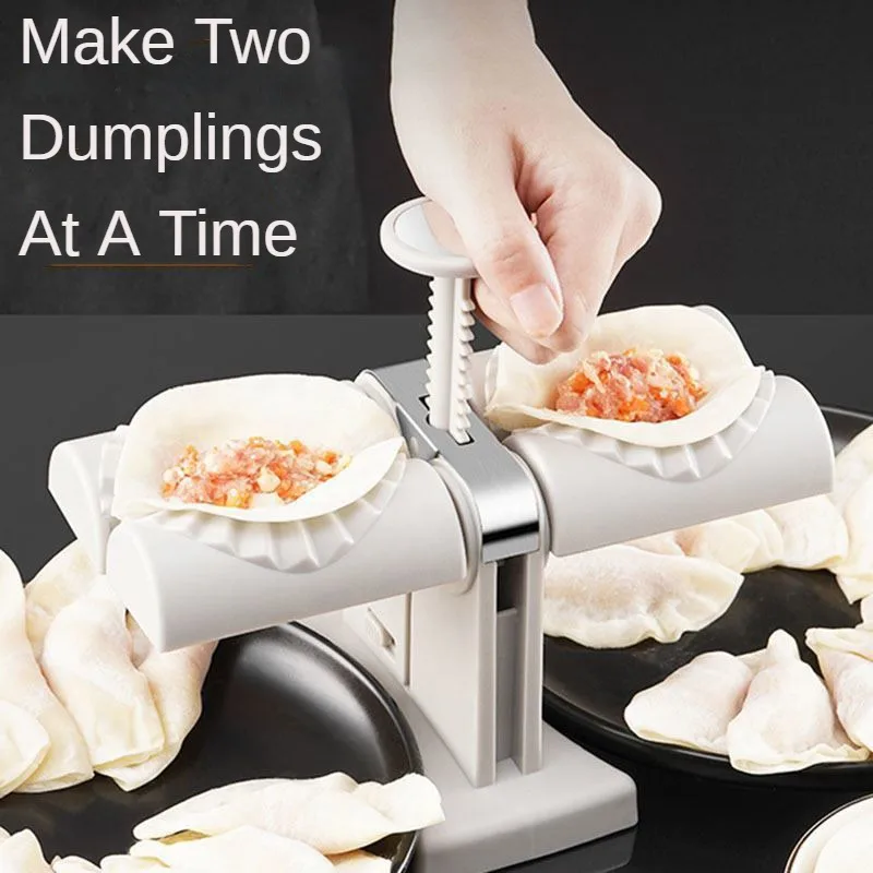 

Automatic Dumpling Maker Mould Machine Household Press Double Head Wrapper Tool Skin Molds Easy-tool for Wrap Two Kitchen Making