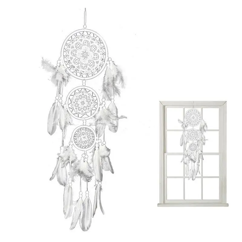 

Wind Chimes Handmade Indian Dream Catcher Net With Feathers 55 Cm Wall Hanging Dreamcatcher Craft Gift Home Decoration