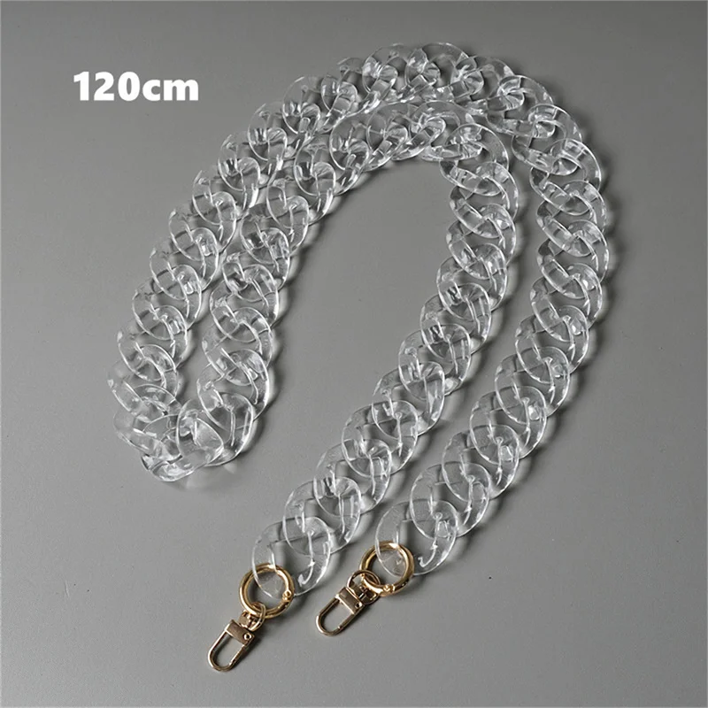 

1PCS DIY Fashion Woman Handbag Accessory Chain Transparent Detachable Resin Solid Luxury Strap Women Clutch Shoulder Purse Chain