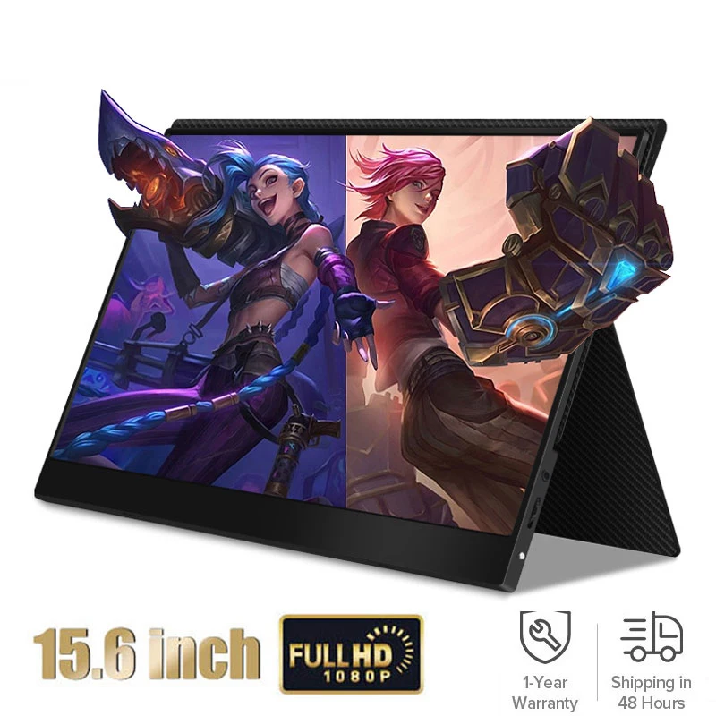 15.6Inch Double Laptop Screen Ultrathin Portable 1080p Ips Panel Display TypeC HDMI Game Extended Monitor for Ps4 Switch Phone |