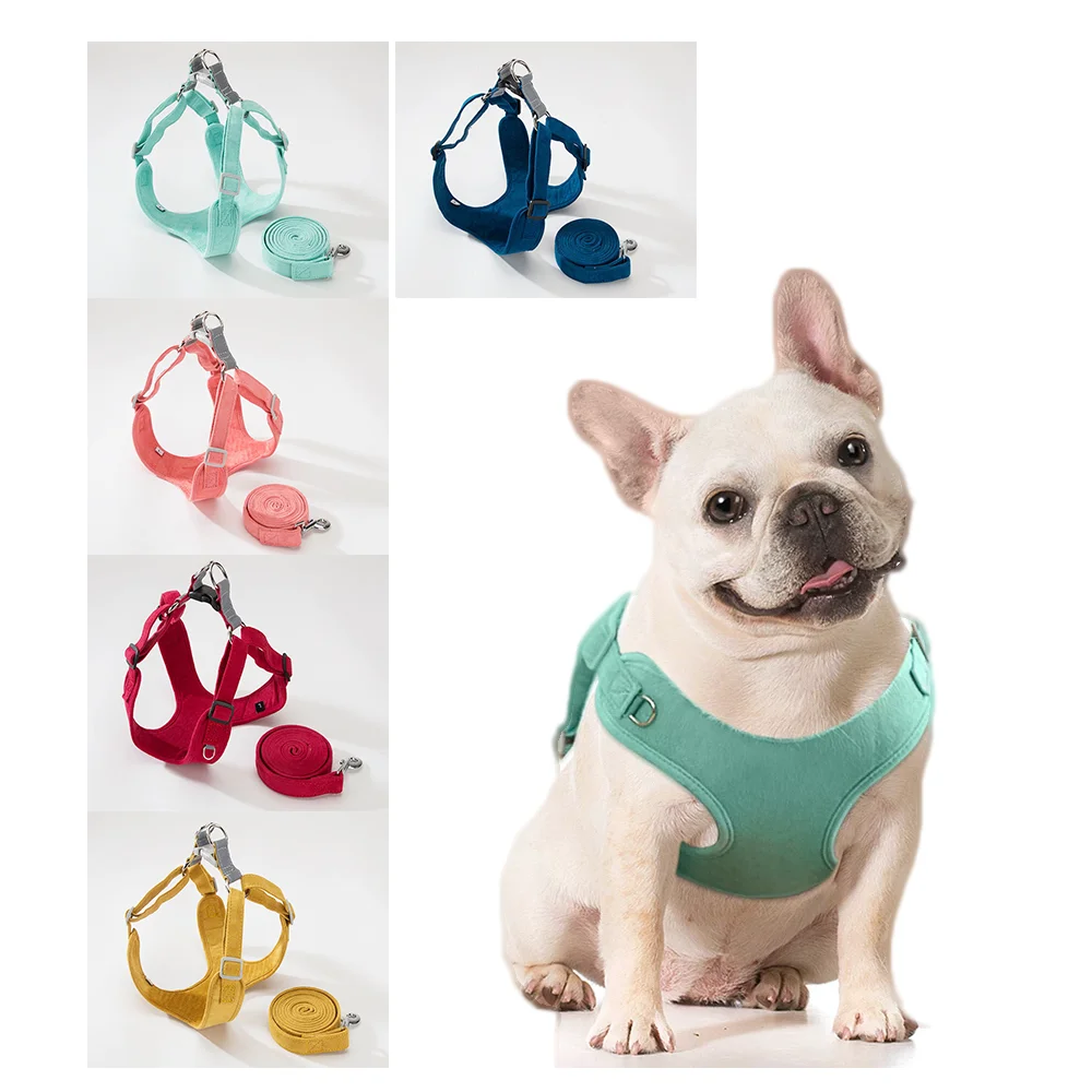 

Puppy Cat Outdoor Walking Harness Leash Set Dog Harness Vest No Pull French Bulldog Collars Pet Supplies for Small Medium Dogs