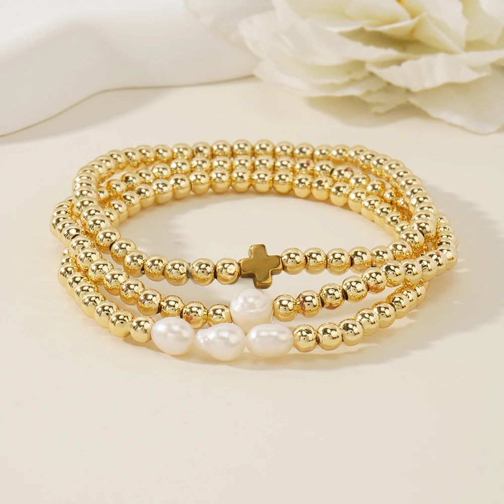 3 шт./набор женский браслет с искусственным жемчугом