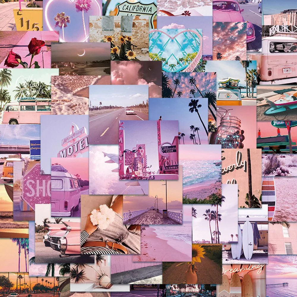 

60pcs California Sunshine Sticker Water Cup Skateboard Refrigerator Handbook Laptop Decorative Waterproof Sticker
