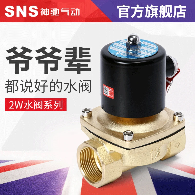 

SNS Shenchi Pneumatic Water Valve Solenoid Valve 2w025-08/Ac220v Brass Normally Closed Solenoid Valve Factory Direct Supply