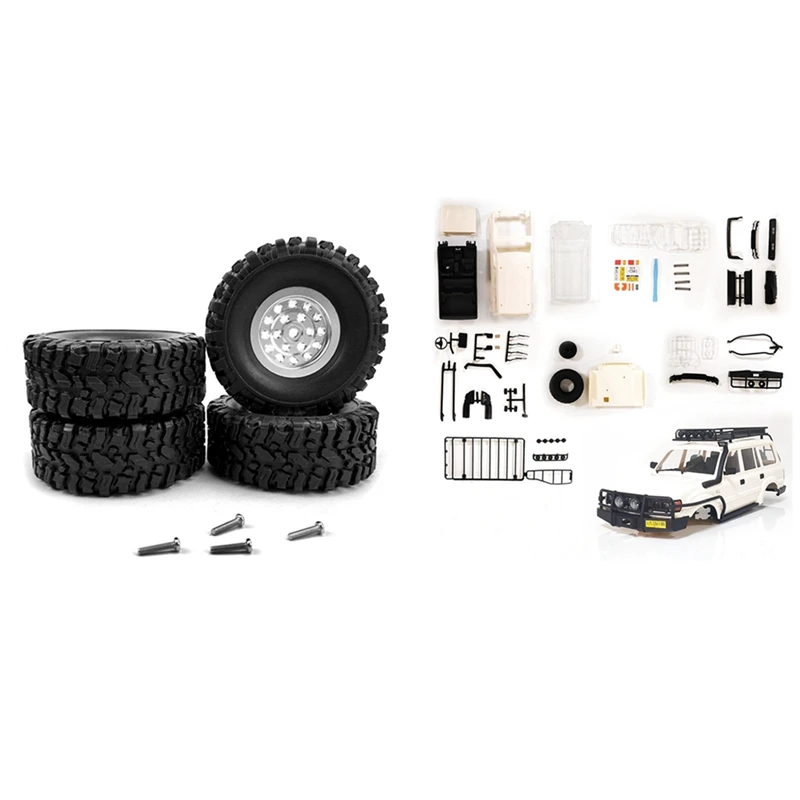 

Unassembled Plastic 190Mm Wheelbase Land Cruiser LC80 Body Shell With Metal Wheel Rim Tyre Tires Set Accessories