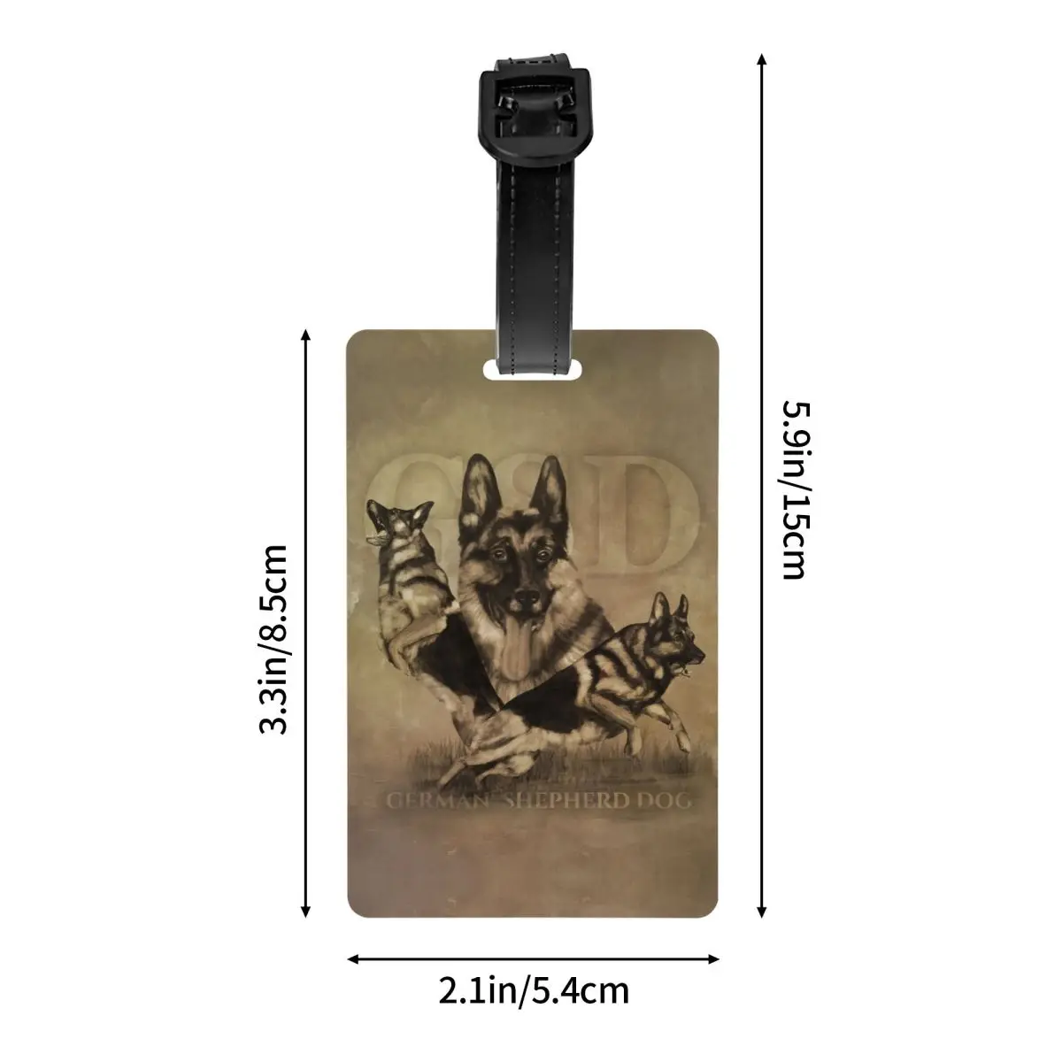 Пользовательская немецкая овчарка GSD коллаж багажная бирка для дорожного