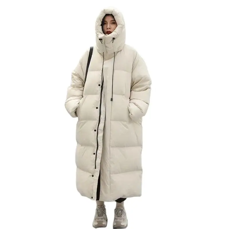 Women's Down Coats Korean Loose Hooded Thick Warm Long Puffer Jacket Winter Coat for Women Female Parkas Outerwears 2022