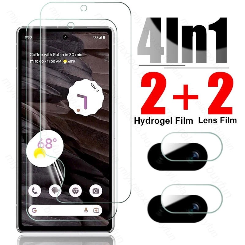 

4 In 1 999D Curved Soft Hydrogel Film Camera Screen Protector For Google Pixel7a Pixel 7a 7 a a7 5G GWKK3,GHL1X,G0DZQ,G82U8 6.1"