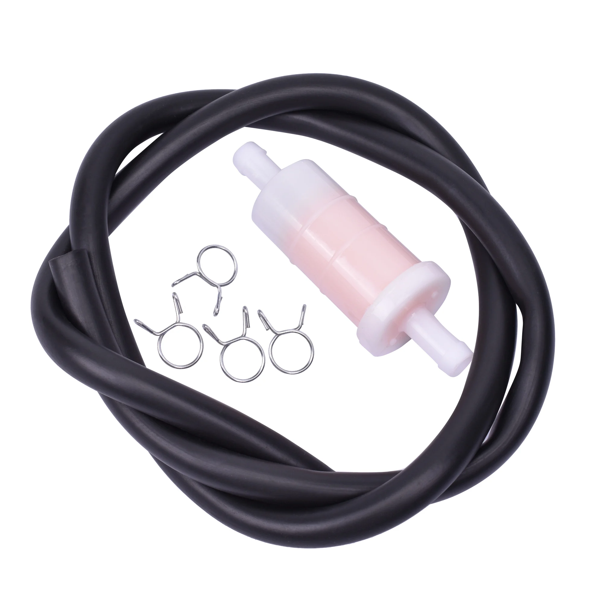 

10mm Motorcycle Moped Scooter Dirt Bike ATV Kart Petrol Gas Gasoline Liquid Oil Fuel Filter Oil cup & Hose & Clip Oil Tube Set
