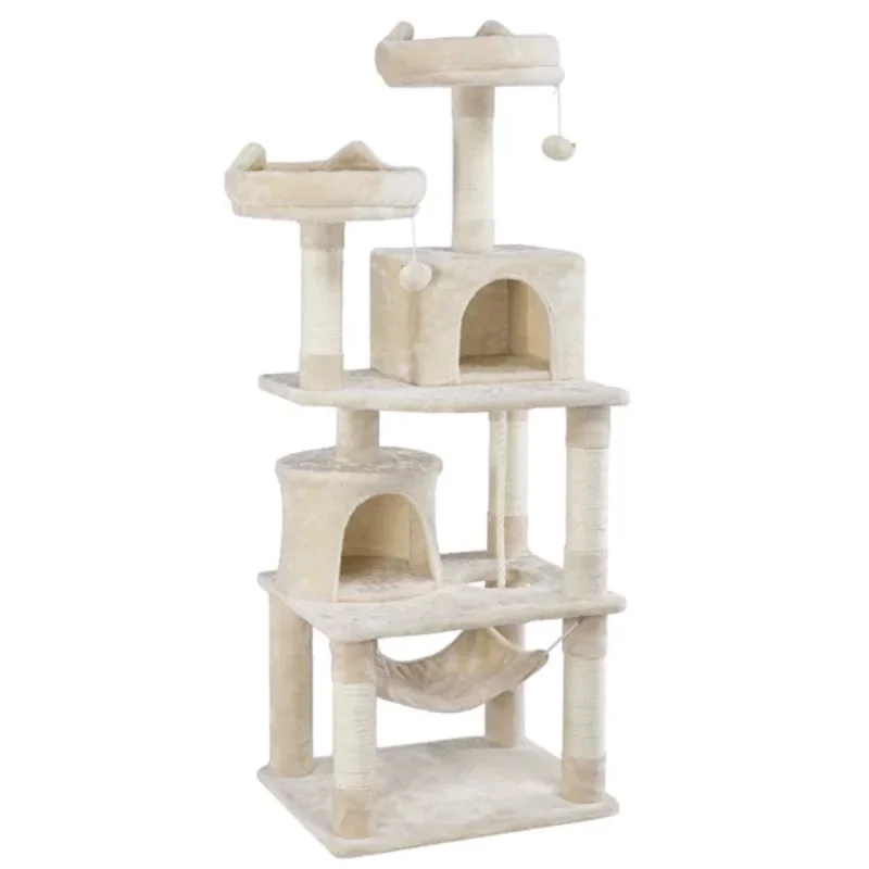 

62.2" Double Condo Cat Tree and Scratching Post Tower