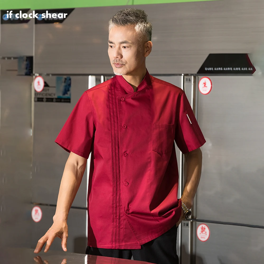 

M-4XL Catering Cook Uniforms High Quality Work Wear Breathable Hotel Kitchen Clothes Waitress Chef Shirt Unisex Shirt Wholesale