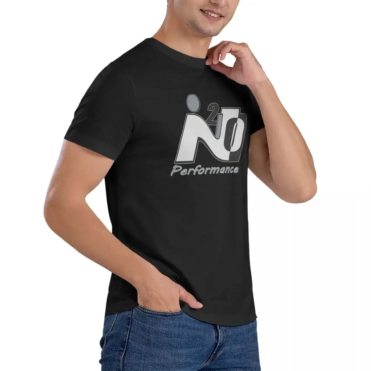 Забавная I20n Performance (больше) (2) бестенево-серая футболка для мужчин хлопковая