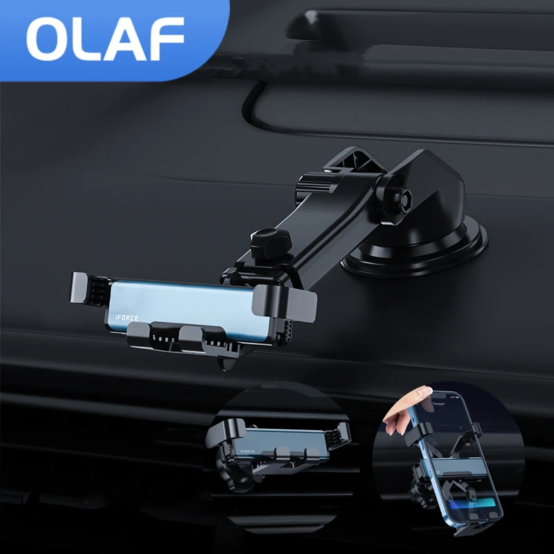 

Olaf Gravity Sucker Car Phone Holder Mount Stand Air Vent GPS Telefon Mobile Cell Phone Support For iPhone 13 12 Xiaomi Samsung