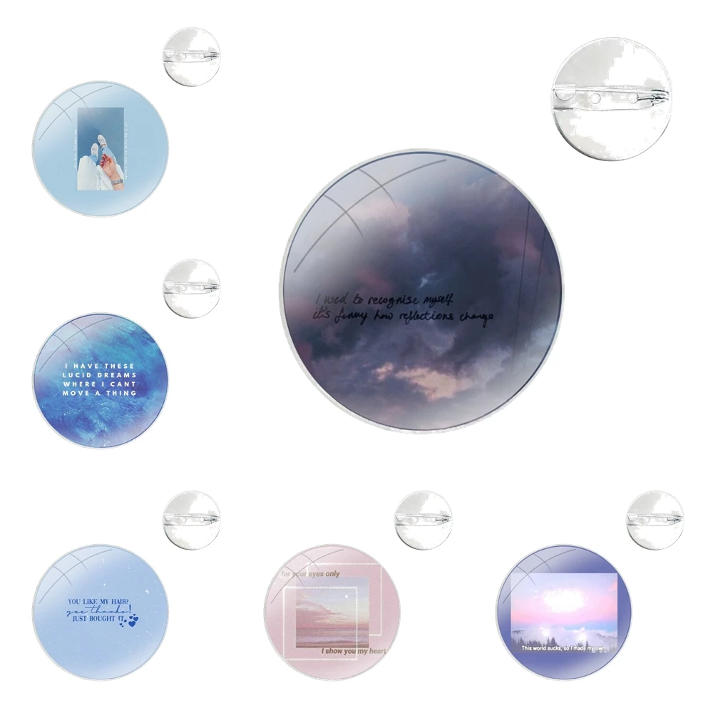 Булавки значок металлические броши для одежды украшение рюкзака подарок синяя