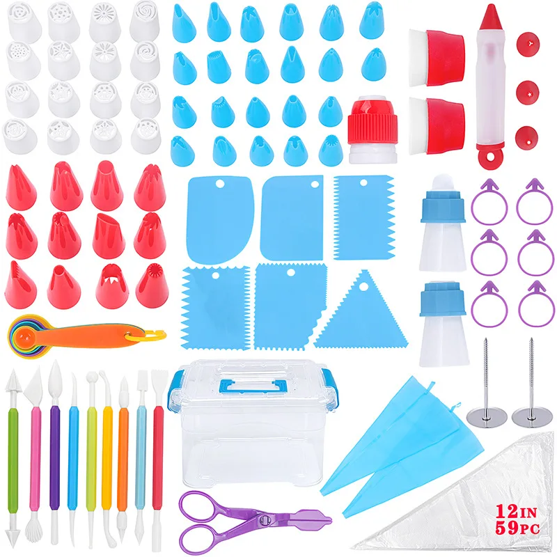 

Набор инструментов для украшения тортов, поворотный стол, инструмент для выпечки, трубопроводная насадка, Набор кондитерских мешков, набор...