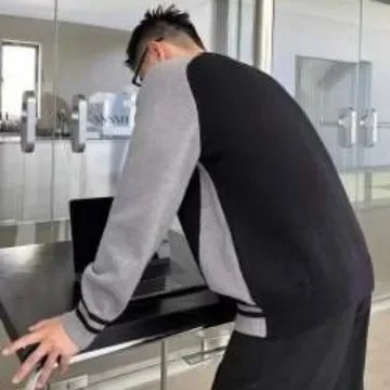 Мужской свитер с высоким воротником полуполо внутренний вязаный базовый слой