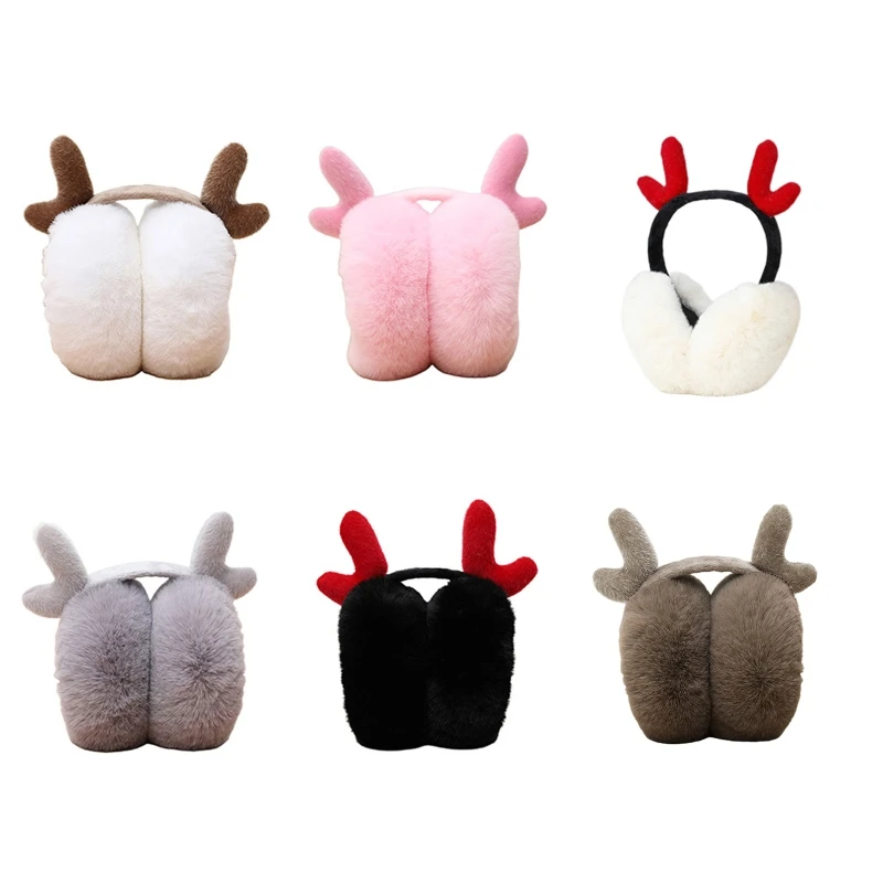 

Winter Plush Feel Female Earmuff Cute Foldable Outdoor Sports Ear Protector Cover Female Warm Earphone Shape Ear Warmers