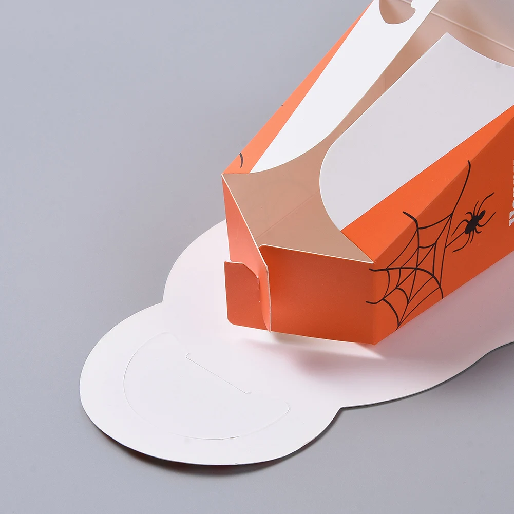 20pcs Halloween Party Favor Treat Box Ghost Pumpkin Shape Fold Over Gift Candy Packing Box for DIY Halloween Decor Party Supply