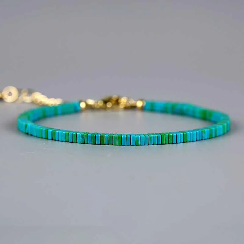 

VENTFILLE 925 Stamp Gold Color Turquoise Bracelet for Women Girl Birthday Gift Jewelry Dropshipping Wholesale