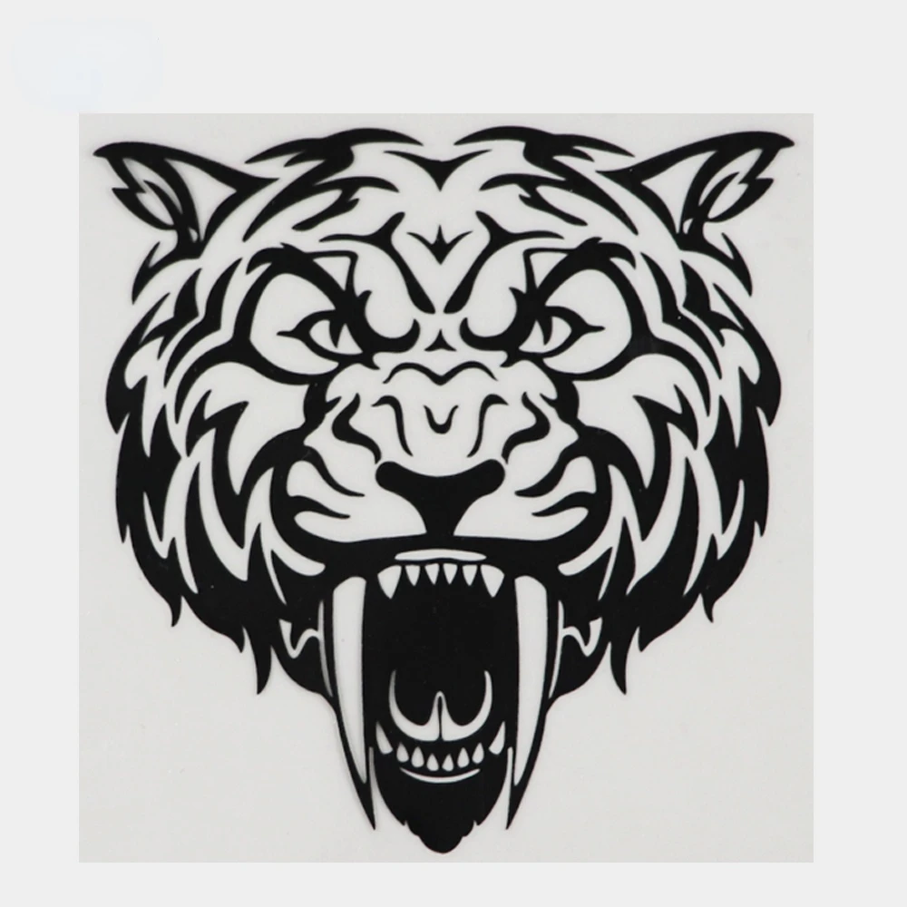 

13.9CM×14.1CM Animal Personality Fierce Saber Toothed Tiger Decal Car Sticker
