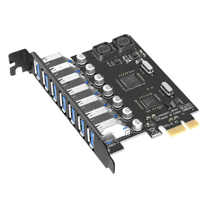 

7 Ports PCI-E to USB 3.0 HUB PCI Express Expansion Card Adapter 5Gbps for Motherboard NEC+VIA Chip