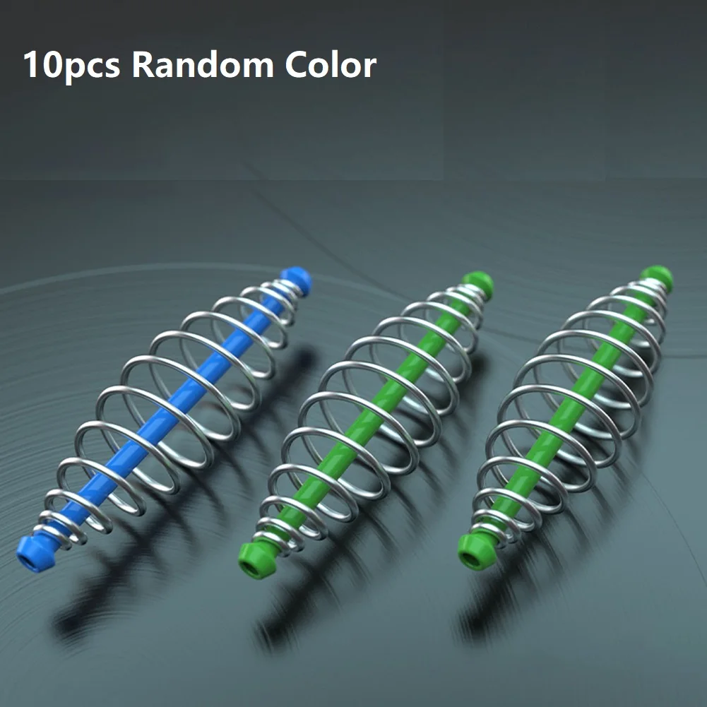 

10pcs Spring Feeder Bait Cage For Carp Fishing Fresh Tench Bream Coil Inline Method Feeder Pesca Tackle Random Color 3.2-5.9cm