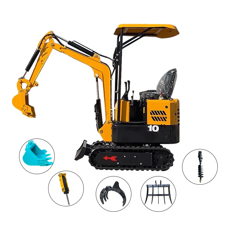 China New Agricultural MiniExcavadora 1 Ton 1t 1.2ton 1.5ton ​Kubota Diesel Garden Use Mini Excavator Earth Digger Machine