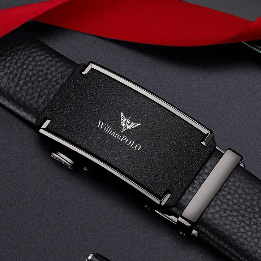 VANNANBA Mens Leather Automatic Belt Ratchet Fashion Designer Belts for Men,with Gift Box