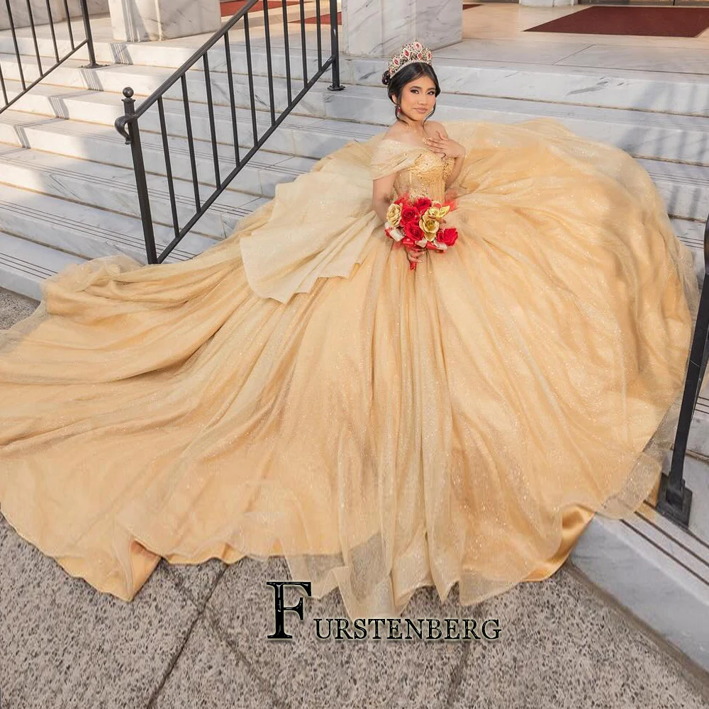 FURSTENBERG Необычное бальное платье Quinceanera Платья для 15 T с королевским шлейфом и