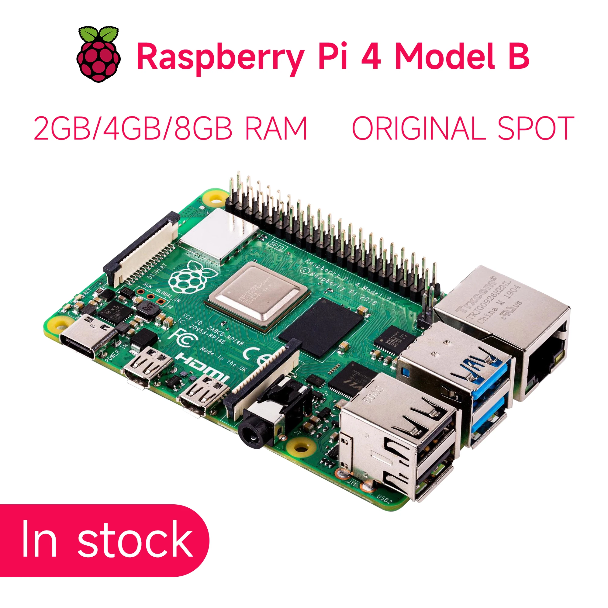 Raspberry Pi 4 Modello B Board 2Gb 4Gb 8Gb Ram Cpu 64 Bit 1.5Ghz Rpi Dev Kit Con Adattatore Di Alimentazione Custodia In Abs Lettore Di Schede Tf Diss