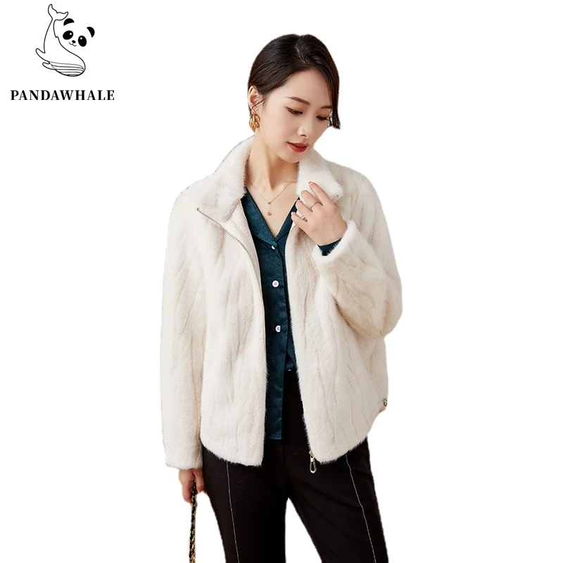 Winter Jacket Women 2022 New Korean Fashion High Grade Stand Collar Zipper Thick Warm Faux Fur Coat Office Lady Clothing Tops