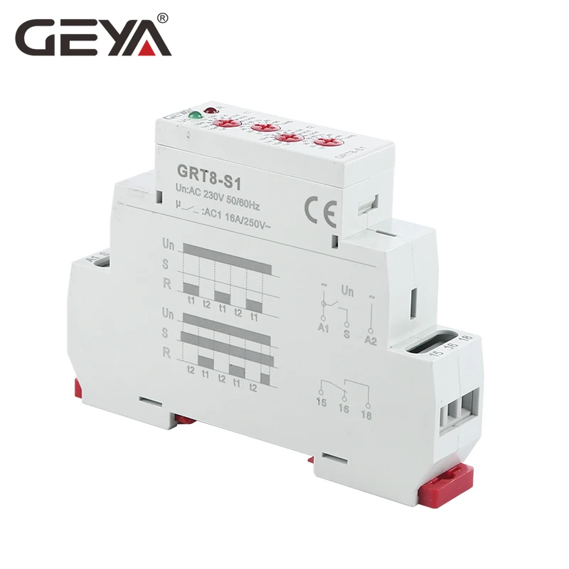 Реле времени цикла GEYA регулируемое реле переменного тока 220 В 16 А тока/DC12V-240V