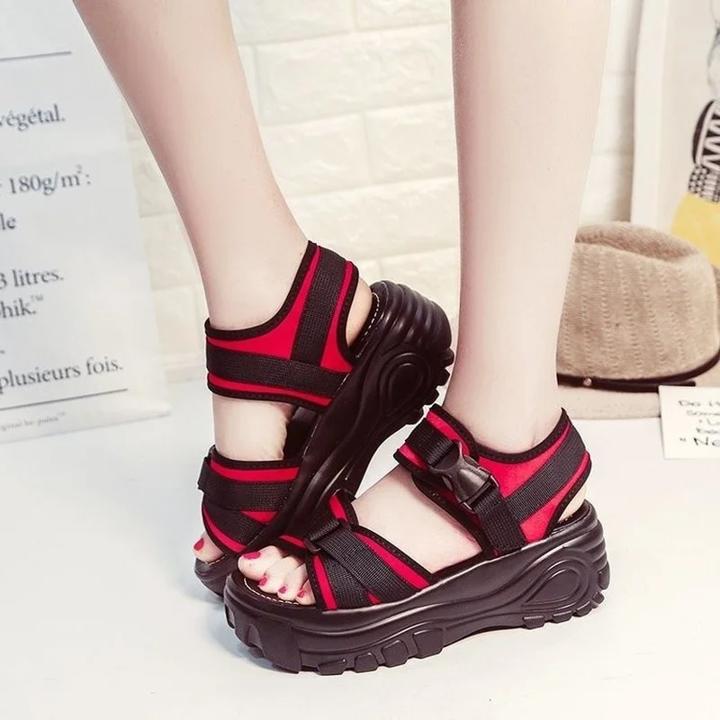

Platform sponge cake summer sandals Women's casual 2022 new color one word open-toe sandals
