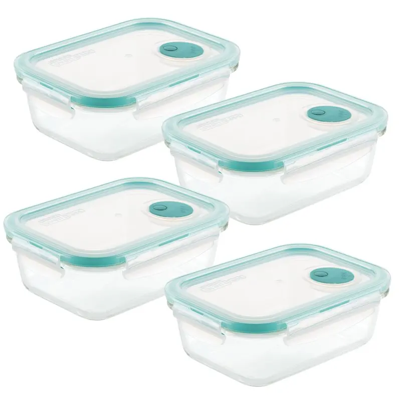 

LocknLock Purely Better Vented Glass Food Storage Containers, 21 oz, Set of 4