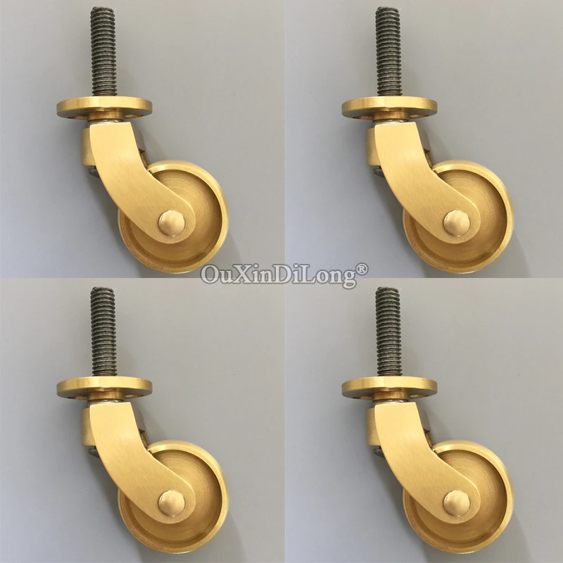 

4PCS 1.25'' Heavy Brass Wheels Universal Furniture Casters 360° Swivel Table Chair Sofa Furntiure Feet Flexible Rotation Pulleys