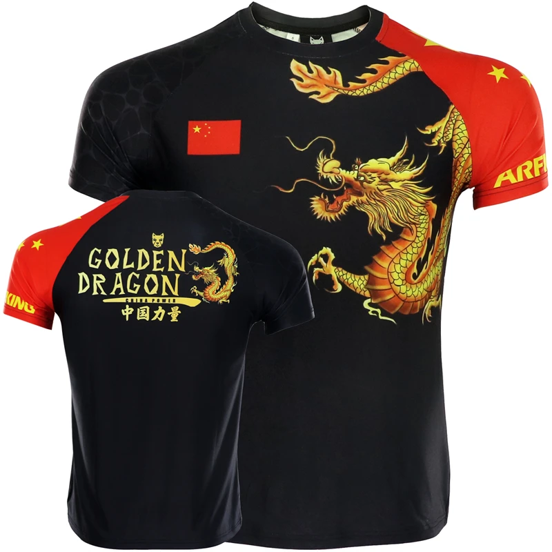 

Arfighting tking Мужская футболка Gragon MMA Rashguard боксерская Муай Тай кикбоксинг Трикотажные изделия для спортзала фитнеса тренировок Jiu Jitsu футболки