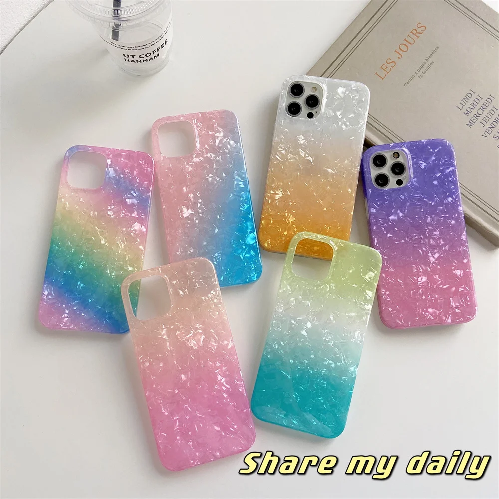 

Rainbow Shell For Iphone 13 12 11 Pro Max Gradient Conch Imd Anti Drop Protection Cover For Iphone 5 6 7 Plus X Xr Xs Max Se 20