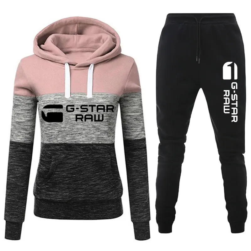 

Спортивные костюмы, женские пуловеры, толстовка, свитшот, комплект из двух предметов, Повседневная флисовая спортивная одежда, брюки, осенн...