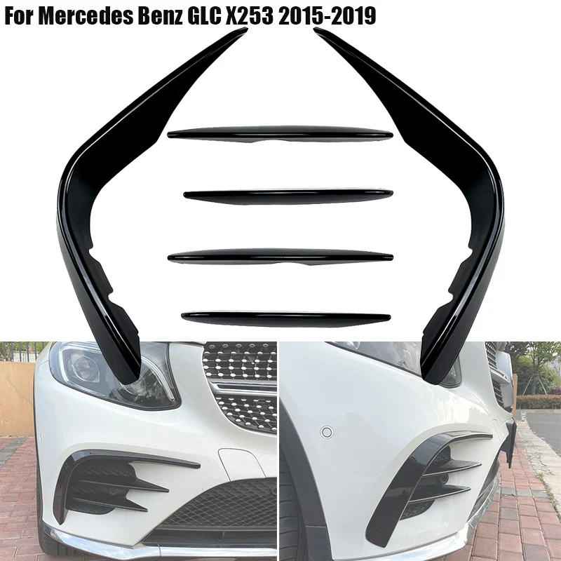 

Car Front Rear Bumper Fog Lamp Grille Slats Cover Air Knife Stickers For Mercedes Benz GLC X253 GLC260 300 GLC43 AMG 2015 ~ 2019