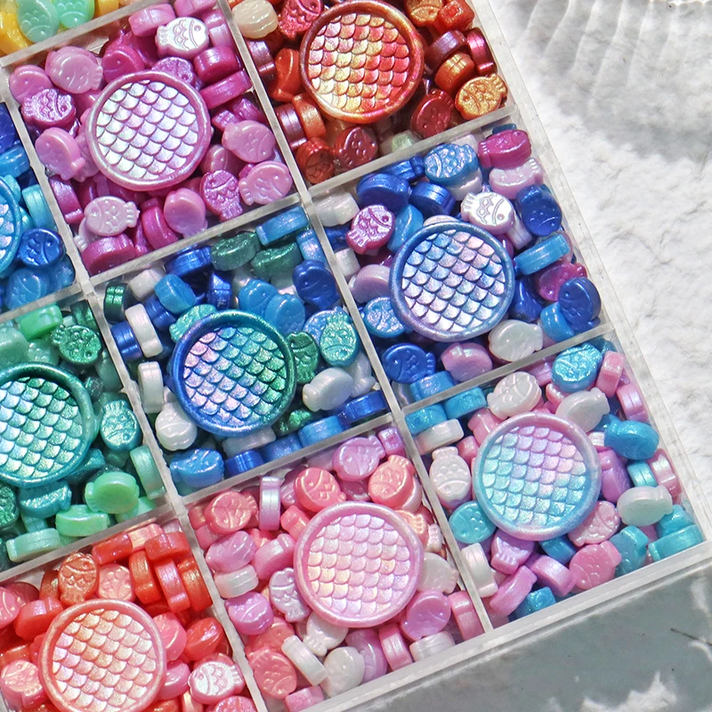 80 шт. восковые палочки в форме рыбы частицы сургучные бусины конверт сделай сам