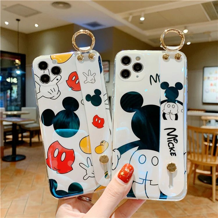 

Cute Anime Phone Case For IPhone 13 12 Pro 11 ProMax Xr XsMax 7 8 Plus 12 Mini Blu-ray Protection Silicone Cover Wristband