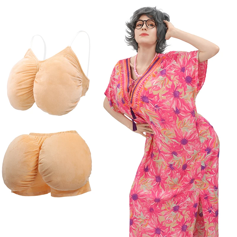 WENHAM мягкая искусственная попа грудь для старой леди бабушки косплей Хэллоуин