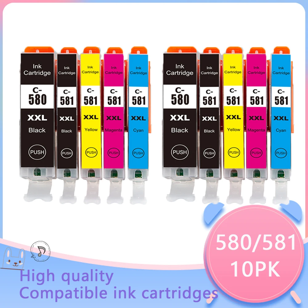 

PGI-580 CLI-581XL 580 Ink Cartridge Compatible For Canon PIXMA TR7550 TR8550 TS705 TS6350 TS6351 TS8150 TS8251 TS8350 TS8351