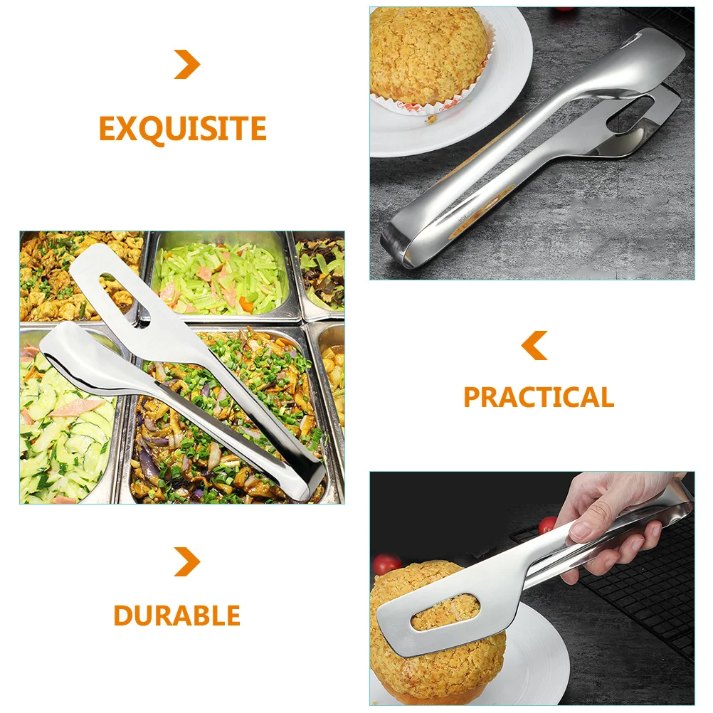 

Tongs Tongsalad Bread Bbq Steak Clamps Barbecue Metal Grilling Clamp Serving Cake Dessert Cooking Clip Clips Buffet Ice Kitchen